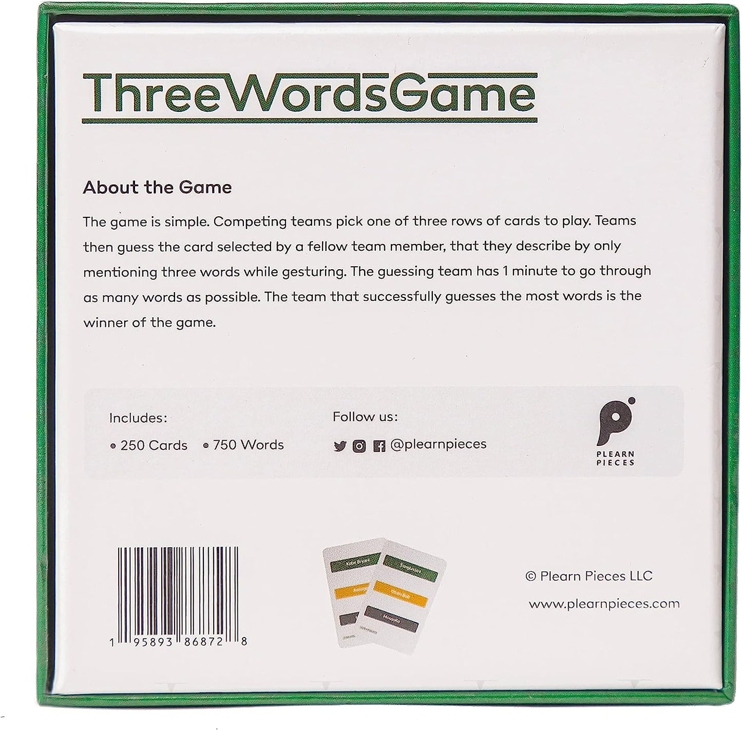 Three Words Game - A Family charades Game of guessing Using Three Words and Gestures - Contains 750 Words