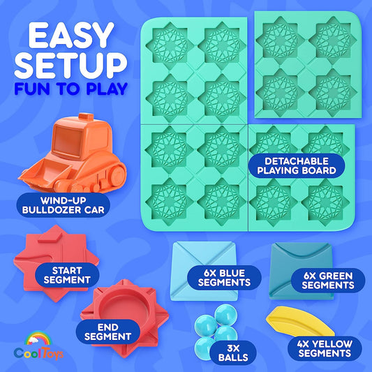 Build-A-Track Brain Teaser Puzzles for Kids Ages 4-8 - Educational Smart Logic Board Game for Children, 4 Levels & 100+ Skill-Building Challenges, Fun Home & Travel Boys & Girls STEM Activity