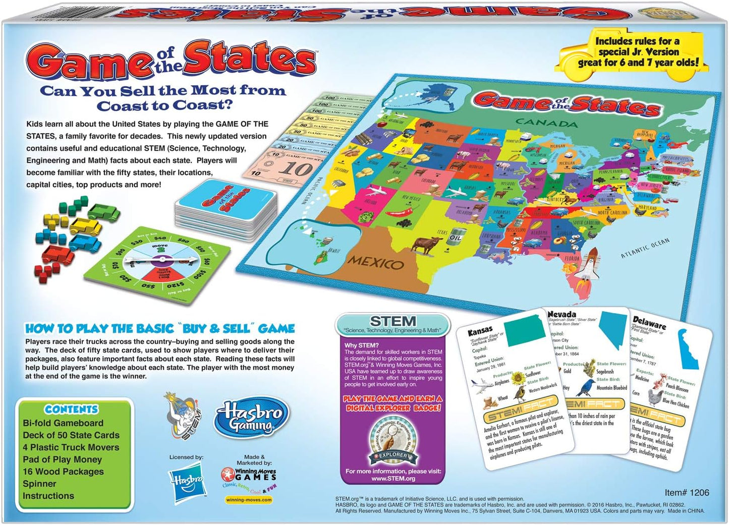 Game of The States, Can You Sell The Most from Coast to Coast? Game Board Game (1206)