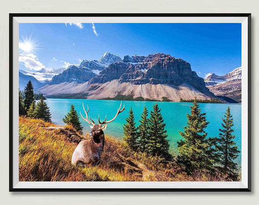 Elk by The Lake, 5000 Pieces Wooden Puzzle, Educational Game, Wooden Toys