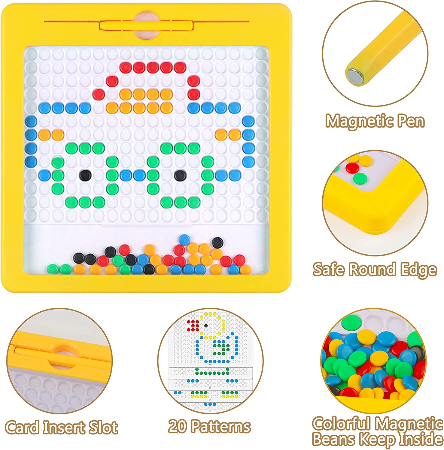 Magnetic Drawing Board for Kids, Large Magnetic Toys Doodle Board with Magnetic Beads and Pen Drawing Board, Magnetic Dot Art Educational Toddler Toys Travel Toys for 3 4 5 6 Year Old Boys Girls
