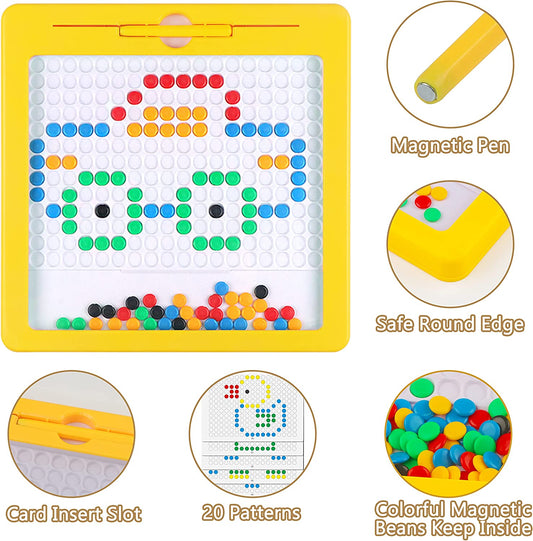 Magnetic Drawing Board for Kids, Large Magnetic Toys Doodle Board with Magnetic Beads and Pen Drawing Board, Magnetic Dot Art Educational Toddler Toys Travel Toys for 3 4 5 6 Year Old Boys Girls