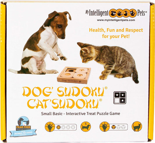 Interactive Wooden Dog Toy Dog' Sudoku Basic, S Natural Wood