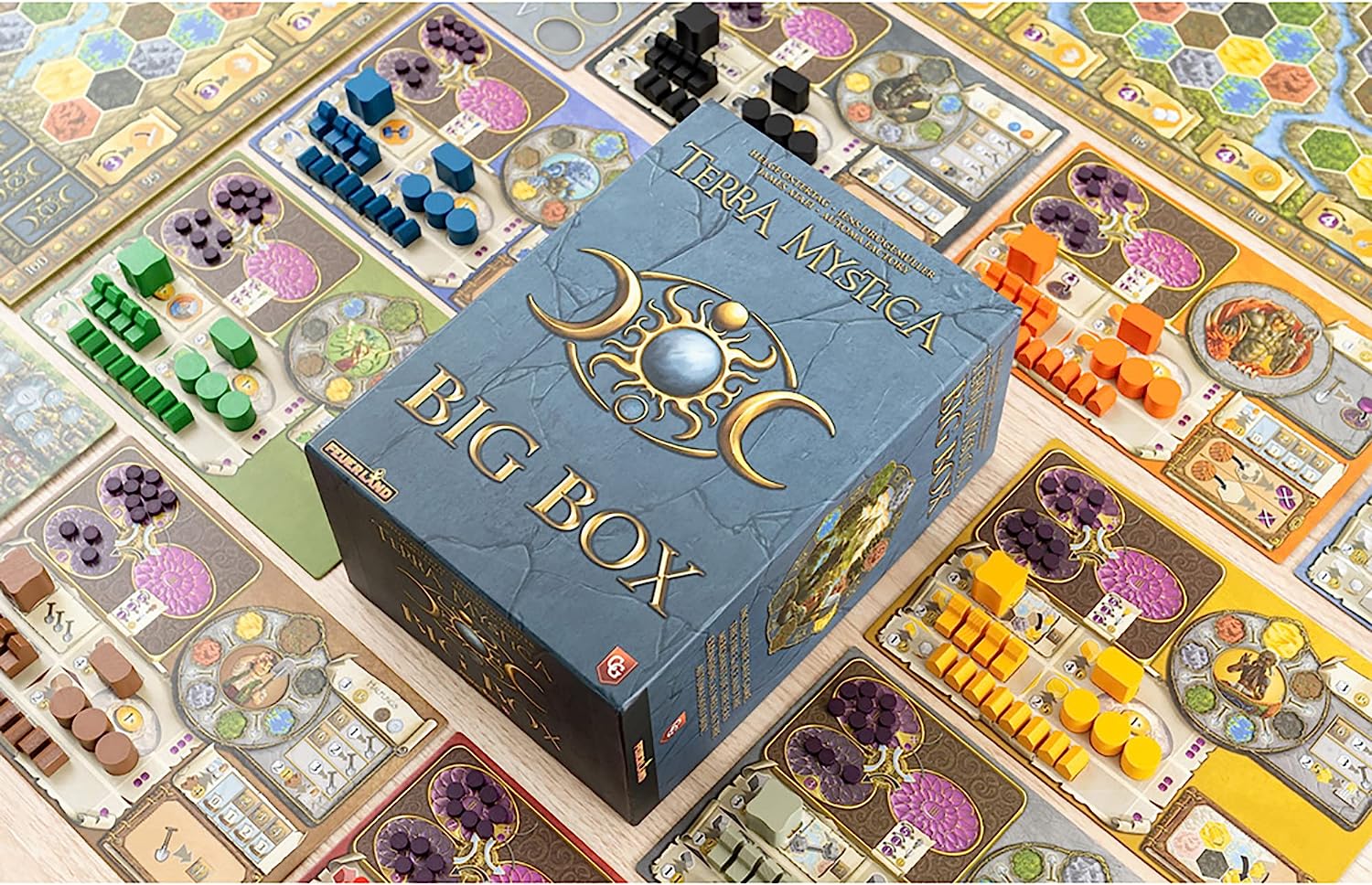 Terra Mystica: Big Box - Contains: Terra Mystica: Base Game, Fire & Ice Expansion, Merchants of The Seas Expansion by Automa Factory. Ages 14+, 1-5 Players, 30 Min Per Player