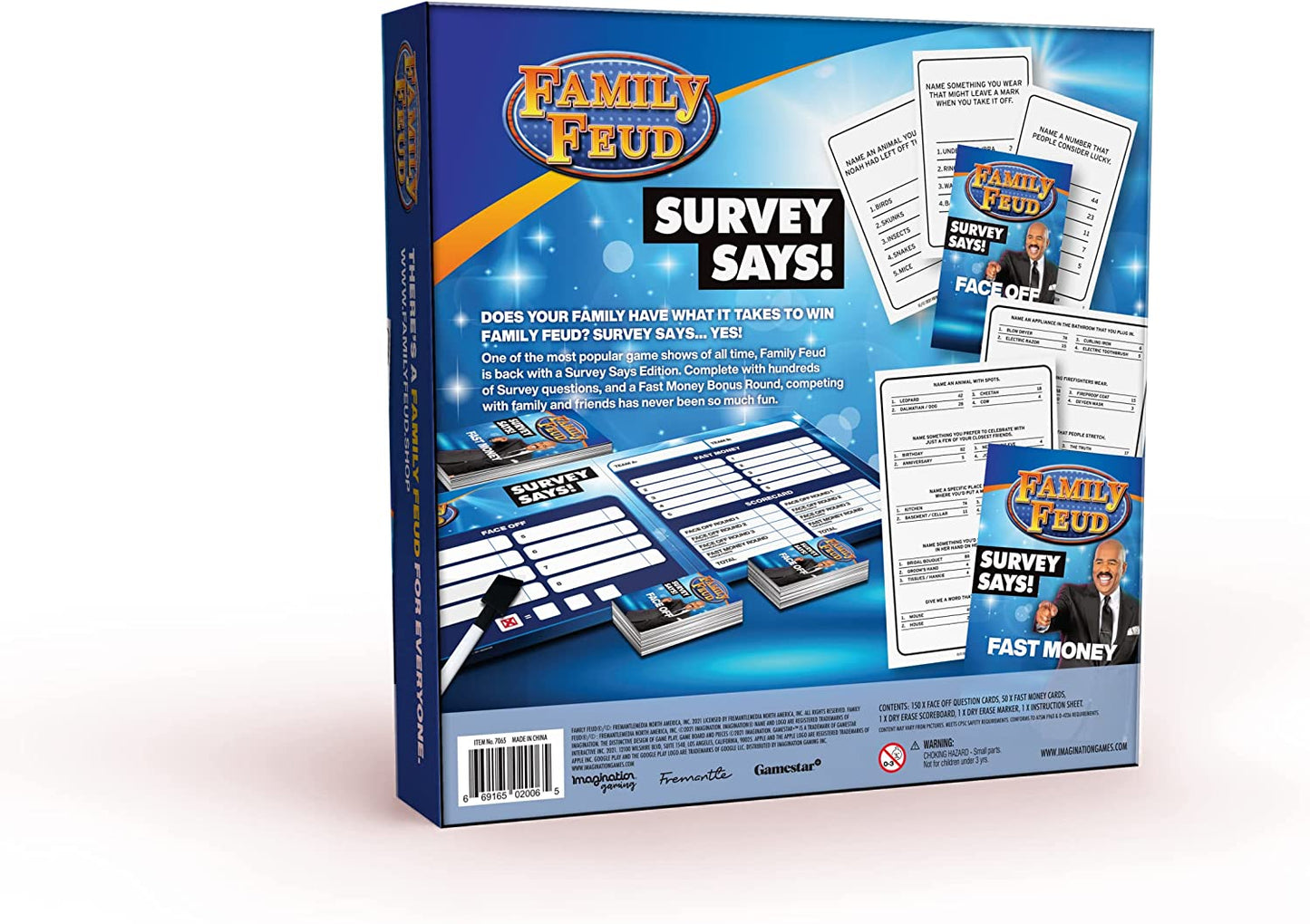 Family FEUD Survey Says Edition Card Game, Complete with Hundreds of Survey Questions, 150 Question Cards, 50 Fast Money Cards, Complementary App with Sound Effects from The Show
