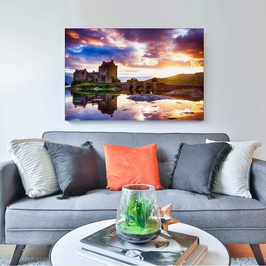 Puzzles for Adults Jigsaw Puzzles 1000 Pieces for Adults Kids– Eilean Donan Castle Scotland Wooden Puzzle Jigsaw Puzzle Artwork Intellective Educational Toys Gifts(29.5x19.7 Inches)