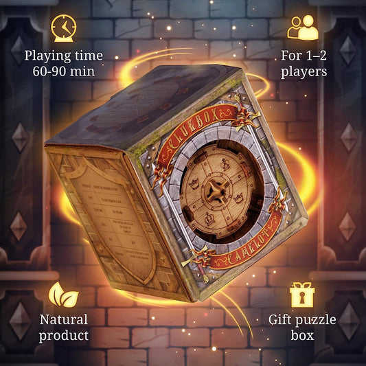 Cluebox Escape Room in a Box - The Trial of Camelot - Escape Game - Puzzle box - Smart wooden puzzle - Unique puzzle games - Escape Box games adults - Puzzle box for teens(15+) - Brainteaser