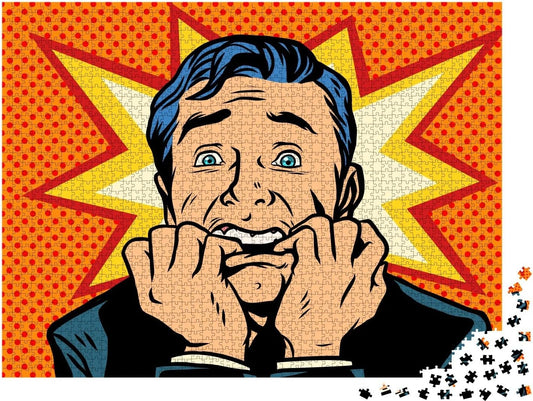 Scared People, Human Emotions. Comic Book Cartoon Pop Art... Jigsaw Puzzle Jigsaw Puzzle with 2000 Pieces