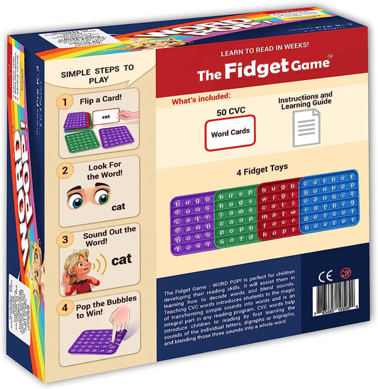 Word Pop CVC Words Games - Learn to Read in Weeks Learning Resources - Multisensory Reading & Phonics Games Ideal for Pre Kindergarten to 1st Grade by