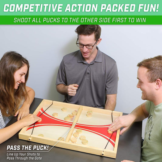 Pass The Puck Game Set - Rapid-Shot Tabletop Board Game - Fun for Kids & Adults