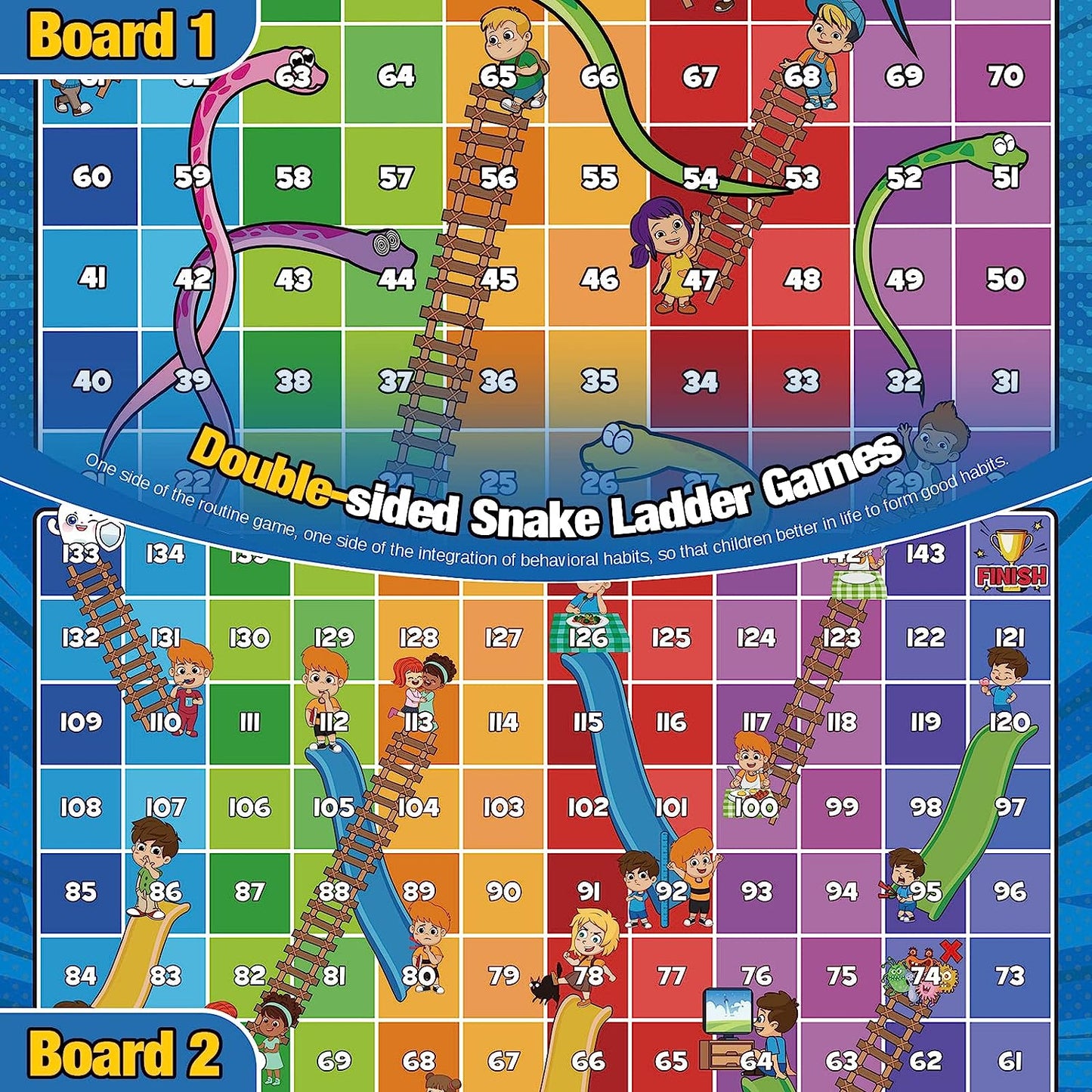 3 in 1 Double-Sided Snake & Ladder Game with 315 Sight Words for 2 to 4 Players Portable Family Fun Board Games Good Habits Toys for 3 4 5 6 7 8 Year Olds Boys Girls Chris as Birthday