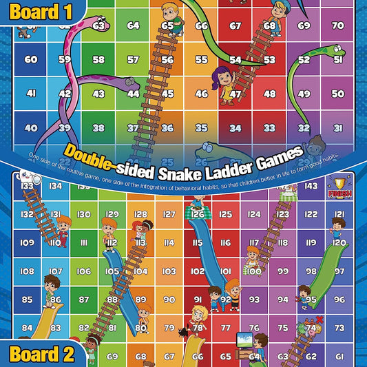 3 in 1 Double-Sided Snake & Ladder Game with 315 Sight Words for 2 to 4 Players Portable Family Fun Board Games Good Habits Toys for 3 4 5 6 7 8 Year Olds Boys Girls Chris as Birthday