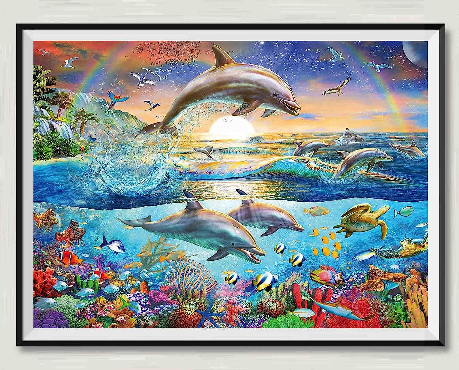 Dolphin Paradise, 3000 Pieces Wooden Puzzle, Challenge Game, Educational Game