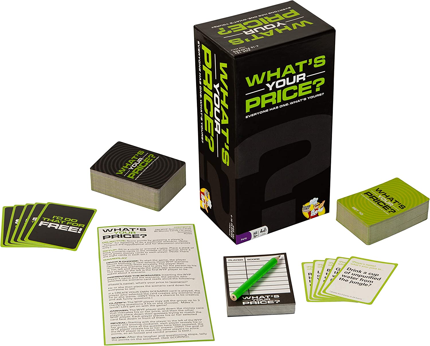What's Your Price - The Party Game Where Everyone Has a Price. Great Card Game for Family Game Nights or a Party with Friends. Funny Scenarios Create Hilarious Conversations.