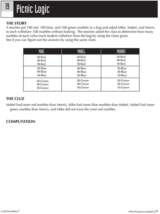 Perplexors Logic Puzzles: STEM Level A