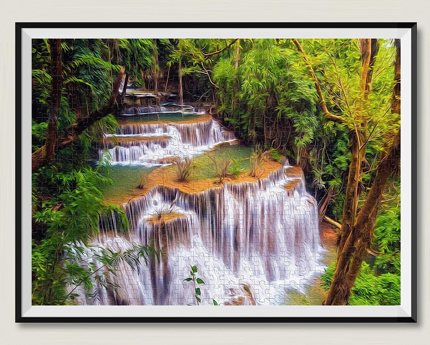 5000 Piece Jigsaw Puzzle Forest Waterfall Landscape Jigsaw Puzzle Great for Relaxation and Meditation Educational Game