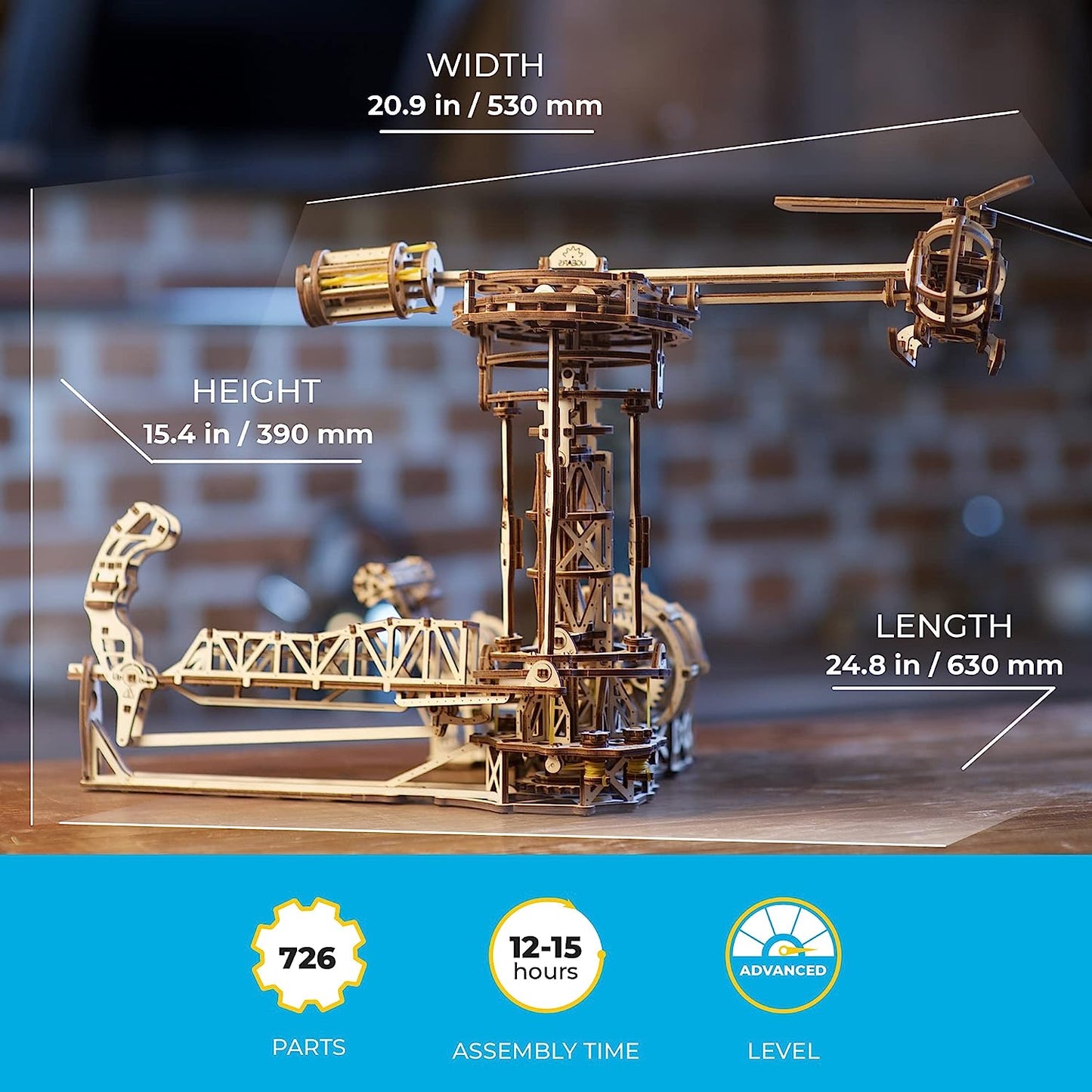 3D Puzzles for Adults Aviator Mechanical Models Wooden Puzzle Brain Teaser Idea DIY Puzzle Learning Toys for Kids Eco Friendly Woodcraft Building Set