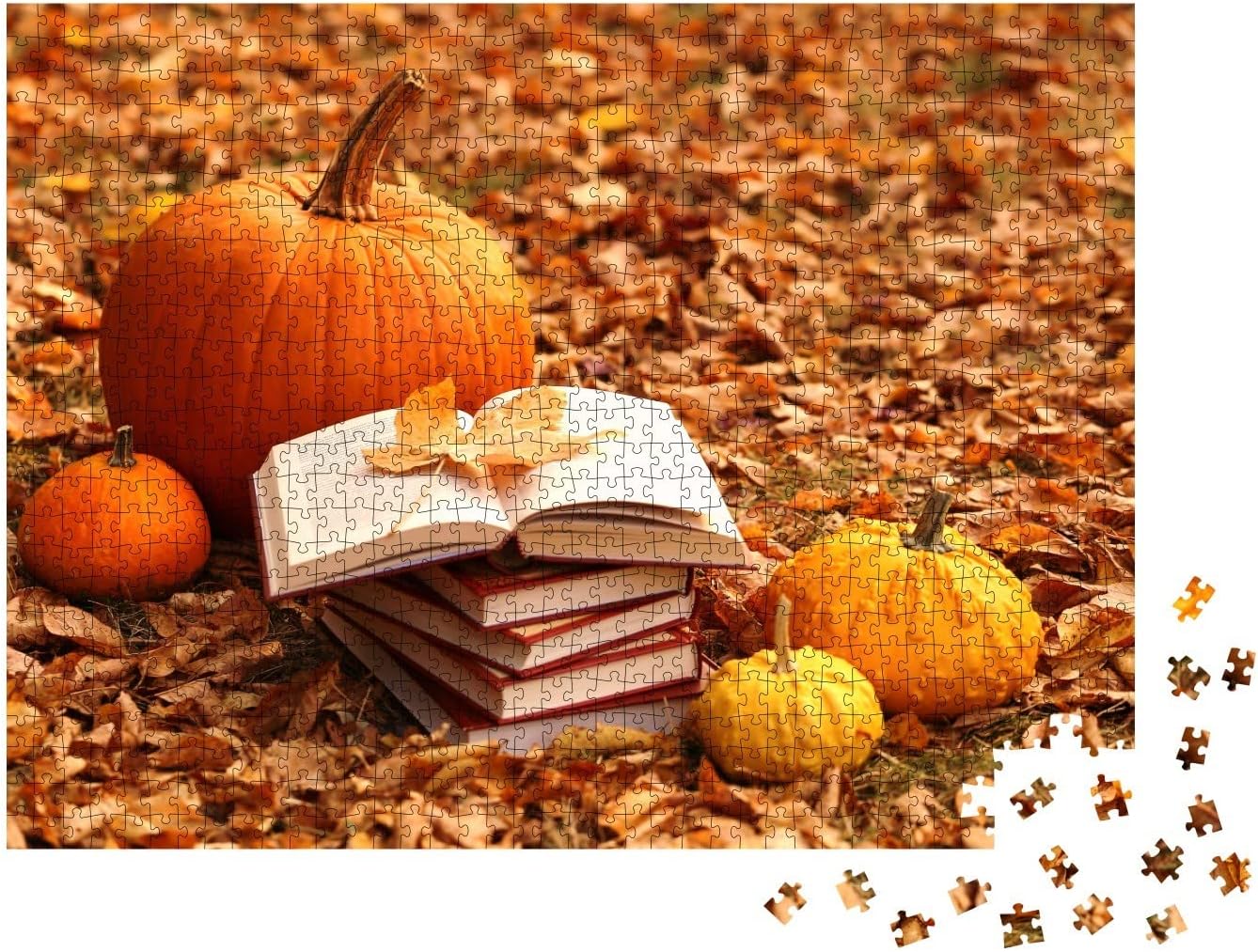 Autumn Books. Reading Books About Autumn. Halloween Books... Jigsaw Puzzle Jigsaw Puzzle with 1000 Pieces