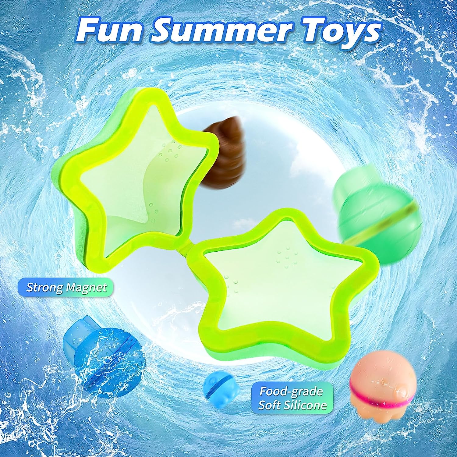 Reusable Water Balloons-Creative Spoof, Latex-Free Silicone Water Balloons with Mesh Bag Self-Sealing Water Bombs for Kids Adults Outdoor Activities Water Games Toys Summer Fun Party (12PCS)