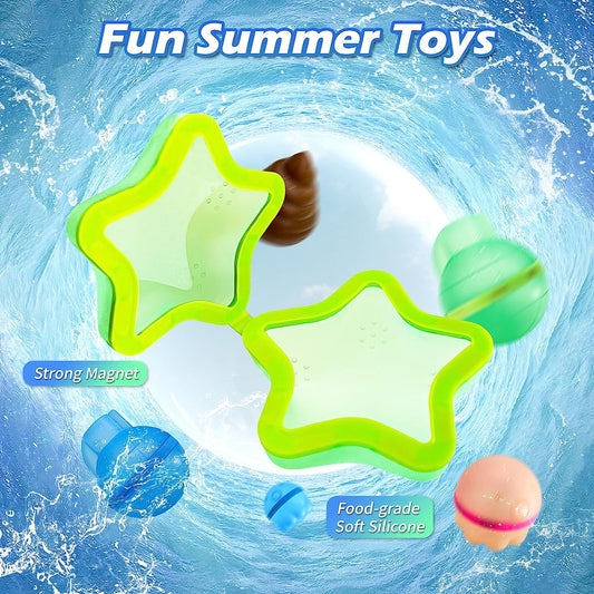 Reusable Water Balloons-Creative Spoof, Latex-Free Silicone Water Balloons with Mesh Bag Self-Sealing Water Bombs for Kids Adults Outdoor Activities Water Games Toys Summer Fun Party (12PCS)