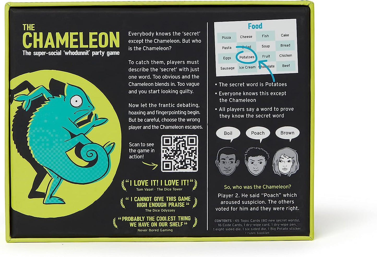 The Chameleon, Award-Winning Board Game for Families & Friends | Includes 80 Extra Secret Words