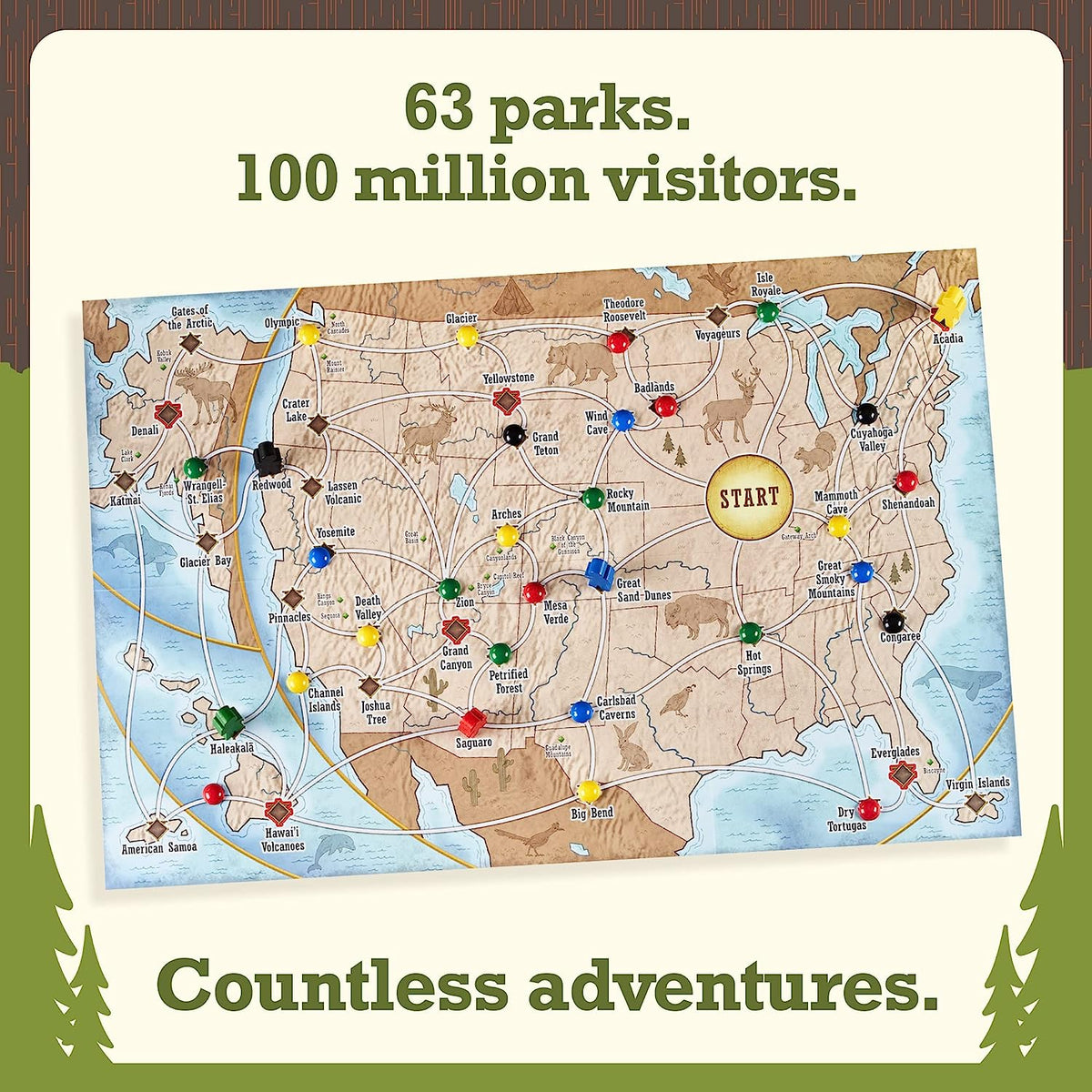 Trekking The National Parks - The Award-Winning Strategy Board Game for Family Night | The Perfect Board Game for National Park Lovers, Kids & Adults | Ages 10 and Up | Easy to Learn