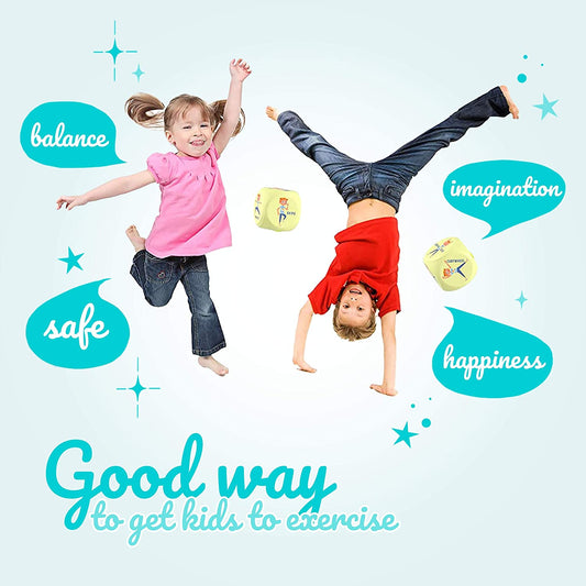 Kids Yoga Dice - 1 Pack Fun Exercise Dice for Kids Solo or Group Classes, 6-Sided Foam Workout Dice for Home, Classroom and Physical Education Learning