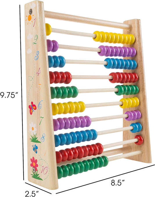 Wooden Abacus-Classic and Colorful Children’s Math and Counting Toy with Free-Standing Frame and 100 Beads-Learning, Educational Toy,Multi,80-Z0017062012