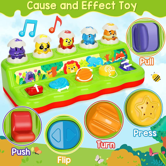 Pop Up Animals Eggs Toy with Music & Sound, Early Developmental Toy for 12-18 Months Baby, Infants & Toddlers,1 Year Old Girls & Boys