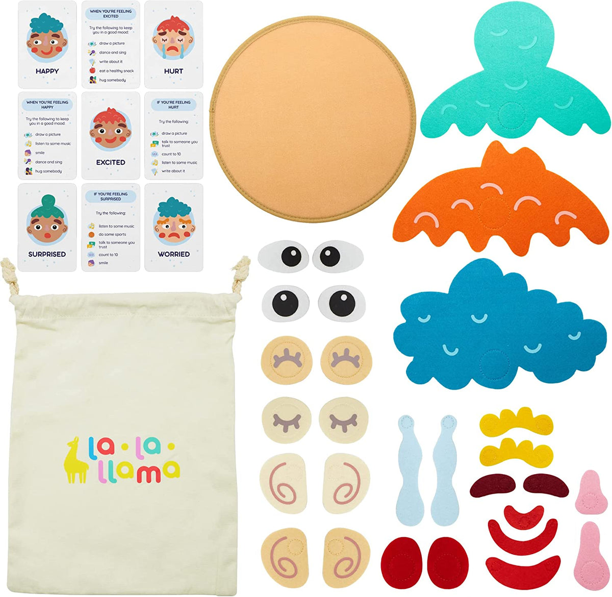 Social Emotional Games for Kids & Toddlers - Make Faces to Describe Feelings & Emotions - 9 Emotion Cards - Social Emotional Learning Activities Toy for Home Classroom - Gift for 3 4 Year Old Girl Boy