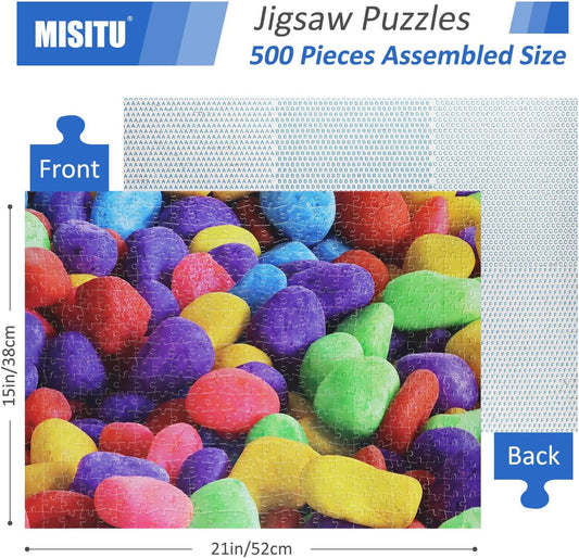 Jigsaw Puzzle 500 Piece 21 x 15 inch Puzzles for Adults 500 pc Pieces Puzzles Birthday Graduation Family Puzzles Game Gifts Home Decoration Puzzles-Colourful Stones Jigsaw Puzzles