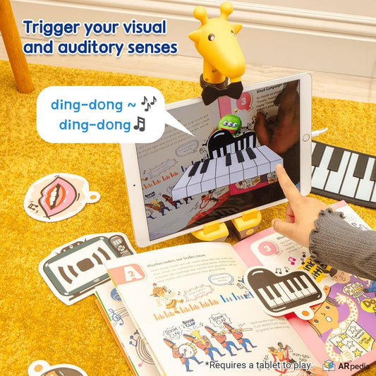 Learning Books Bundle and Educational Toys with Interactive AR Animation Games for Children (Music and Biology 4 Topics)