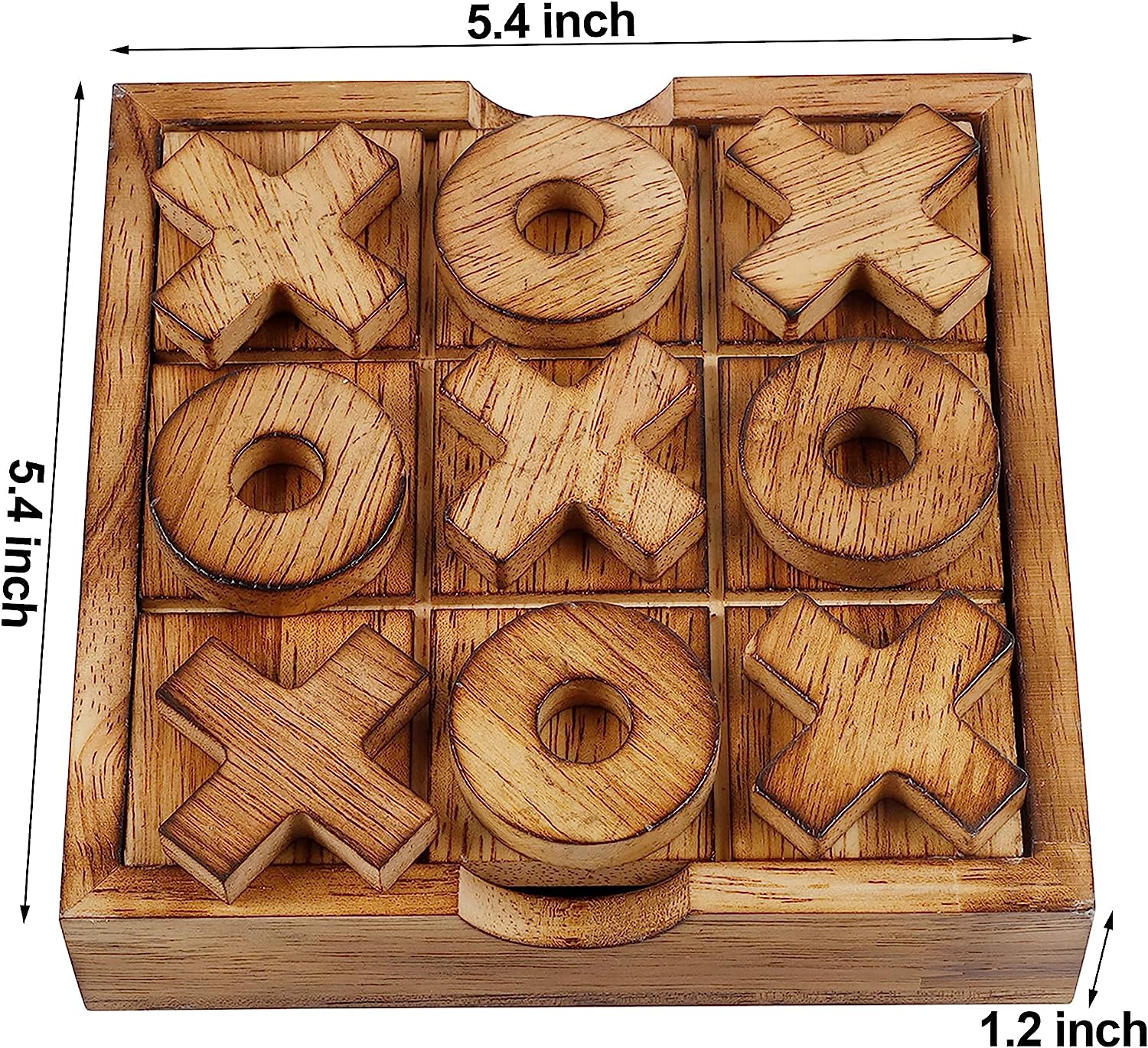 Tic Tac Toe & 4 in a Row Tables Game Set, Classic Board Line Up 4 Game for Living Room Rustic Table Decor and Use as Game Top Wood Guest Room Decor Strategy Board Games for Families