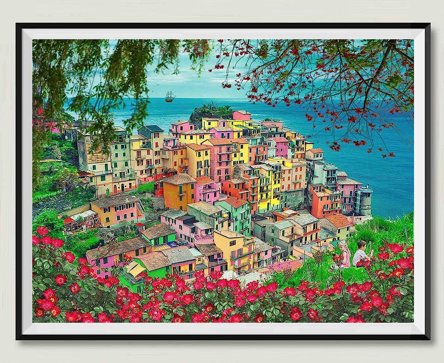 Flower Town, 3000 Pieces Wooden Puzzle, Educational Hands-on Game, Home Decoration