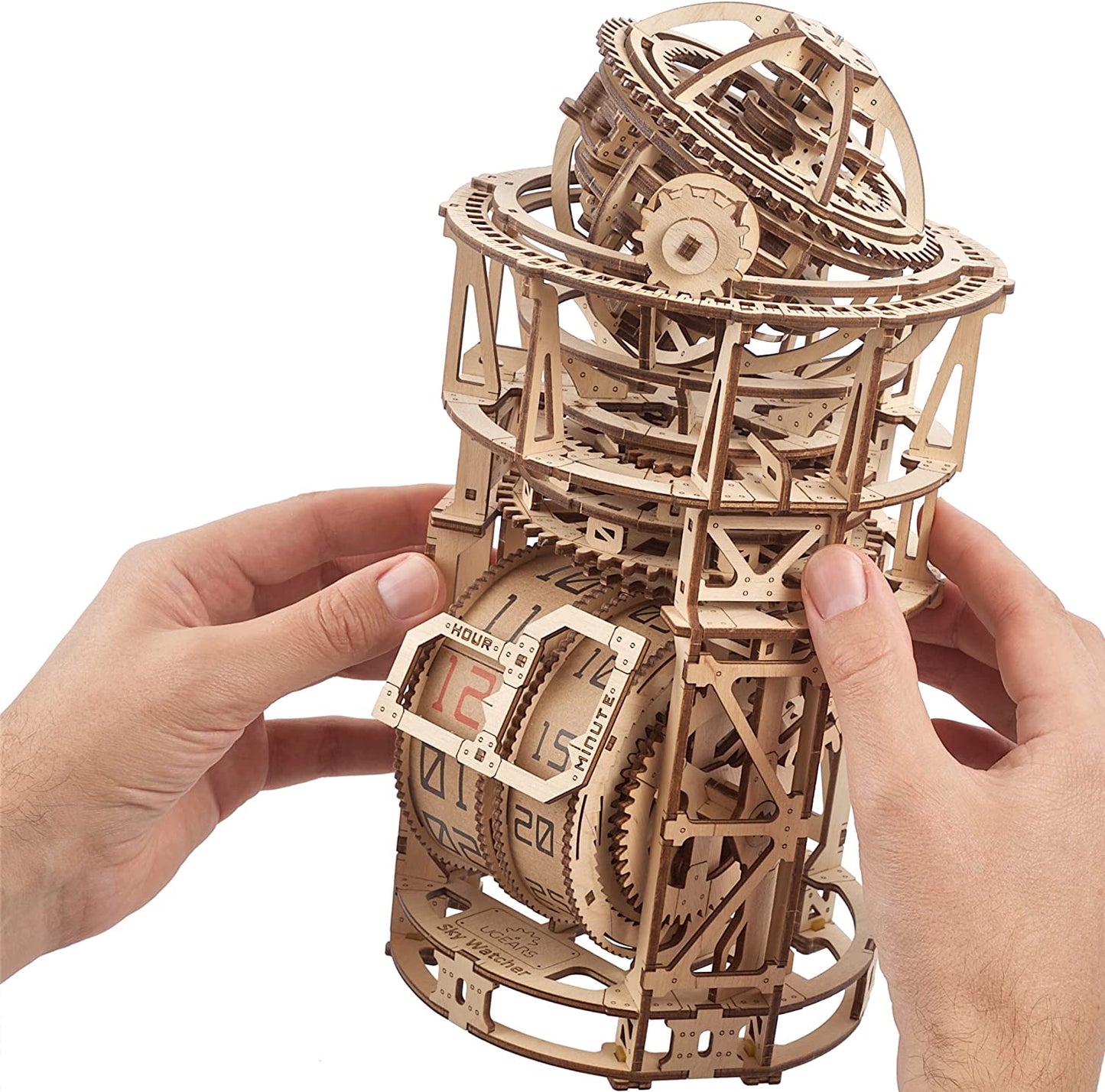 Tourbillon Table Clock Kit - Sky Watcher 3D Wooden Puzzles Mechanical Clock Kit Idea DeskWood Clock Kits to Build - 3D Puzzles Model Kits for Adults