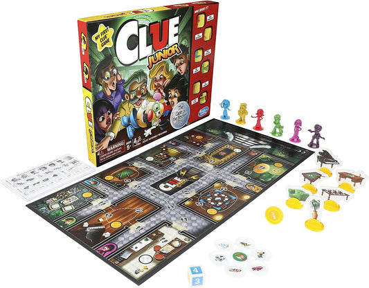 Clue Junior Board Game for Kids Ages 5 and Up, Case of the Broken Toy, Classic Mystery Game for 2-6 Players