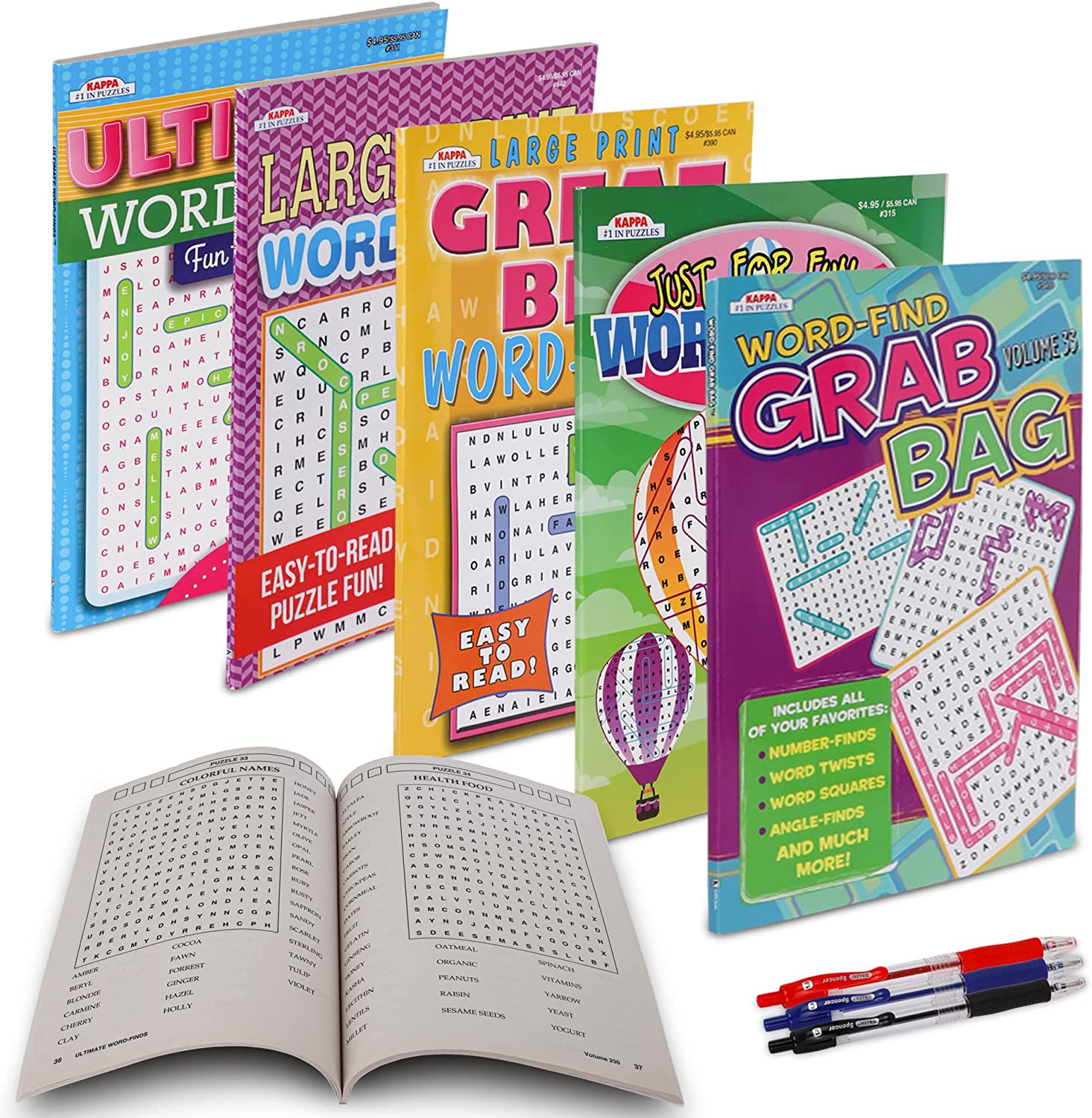 9-Pack 750+ Large WordSearch Puzzle Books for Adults, Aging Seniors Brain Stimulation Giant Print Words Activity Books (Variety Pack Bulk), Paperback - 8x10