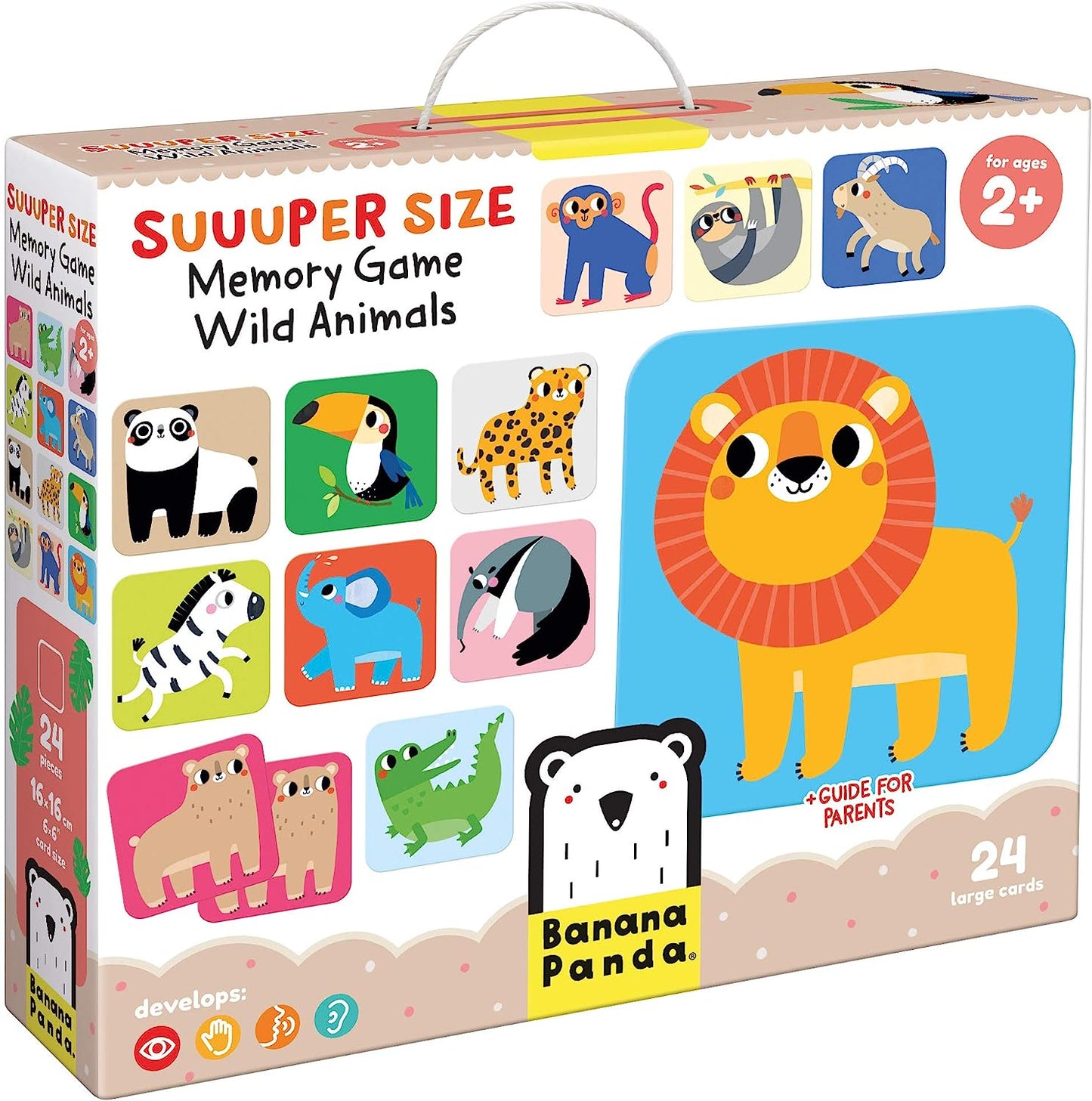 Suuuper Size Memory Game Wild Animals - Educational Matching Activity for Kids Ages 2 Years +
