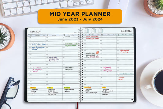 Academic Planner 2023-2024 - Hourly 2023-2024 Planner Weekly and Monthly - Appoin ent Book with Flexible Cover, Twin-Wire Binding - Simple Design for Productivity, June 2023 - July 2024. 8.5 x 11