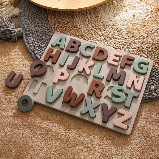 Silicone Alphabet Puzzle ABC Letter Toy Board for Kids Preschool Boys & Girls Educational Learning Alphabet Toys