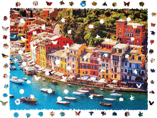 Wooden Jigsaw Puzzles - Nature Italian Riviera, 1000 Pieces, 23.6" x 17.3", Beautiful Gift Package, Unique Shape Best Gift for Adults and Kids