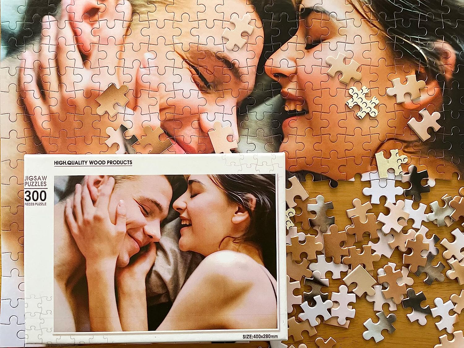 Create a Puzzle from a Photo,Custom Puzzles for Adults 300/500 Pieces and Up 1000 Puzzles for Adults Wooden (Customize 300 PCS)