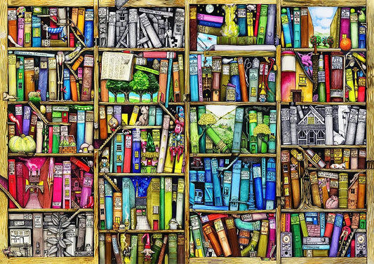 Library Wooden Jigsaw Puzzles for Adults 1000 pieces and Up - Book Puzzle Box for Adults - 1000 Piece Puzzle for Adults - Unique Wooden Puzzles for Adults - Wooden Jigsaw Puzzle for Adults