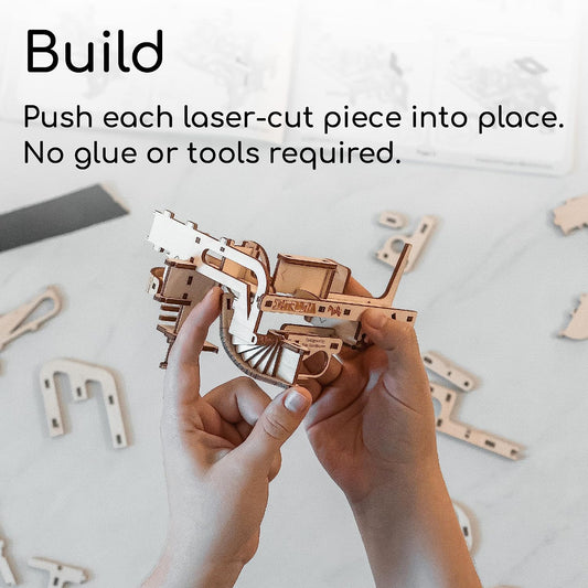 Mini - 3D Wooden Puzzle & Maze Marble Run for Kids & Adults, Ages 12+, Labyrinth Gravity Marble Maze Game Toy - Brain Teaser Gift, 6" Cube Puzzle Box w/ 130 Pieces, Building Kit Cube Maze Ball