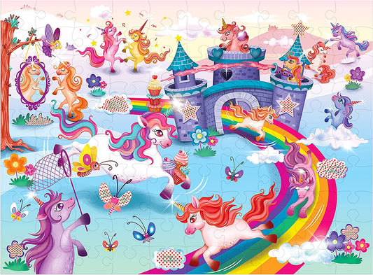 I Love Unicorns 100 Piece Puzzles for Kids Ages 4-8, Gifts for Girls and Boys 5 6 7 8 Years Old and Up, Read Secret Messages with Unicorn Decoder Mask