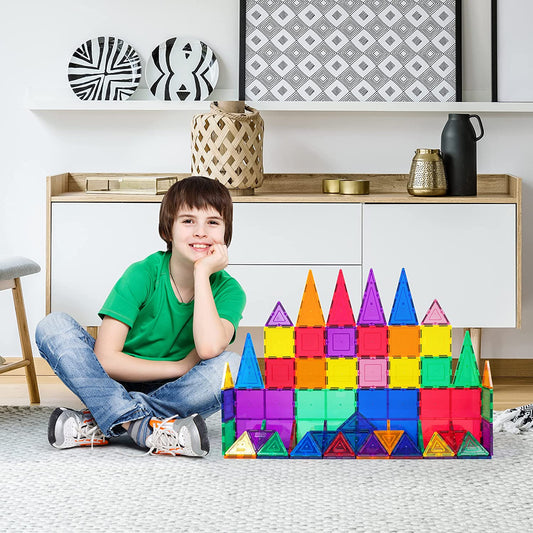 60 Piece Set 60pcs Tiles Clear Magnetic 3D Building Blocks Construction Playboards - Creativity beyond Imagination, Inspirational, Recreational, Educational, Conventional