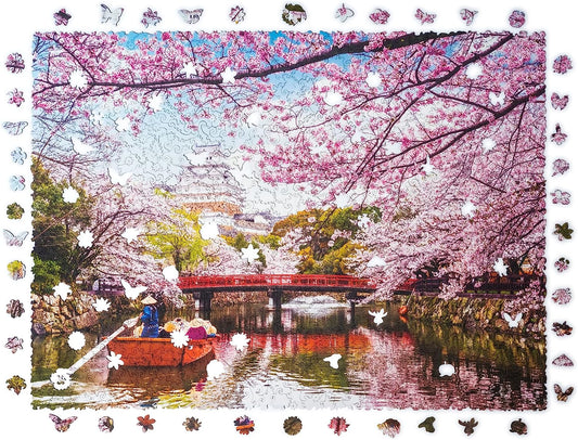 Wooden Jigsaw Puzzles - Nature Sakura, 1000 Pieces, 23.6" x 17.3", Beautiful Gift Package, Unique Shape Best Gift for Adults and Kids