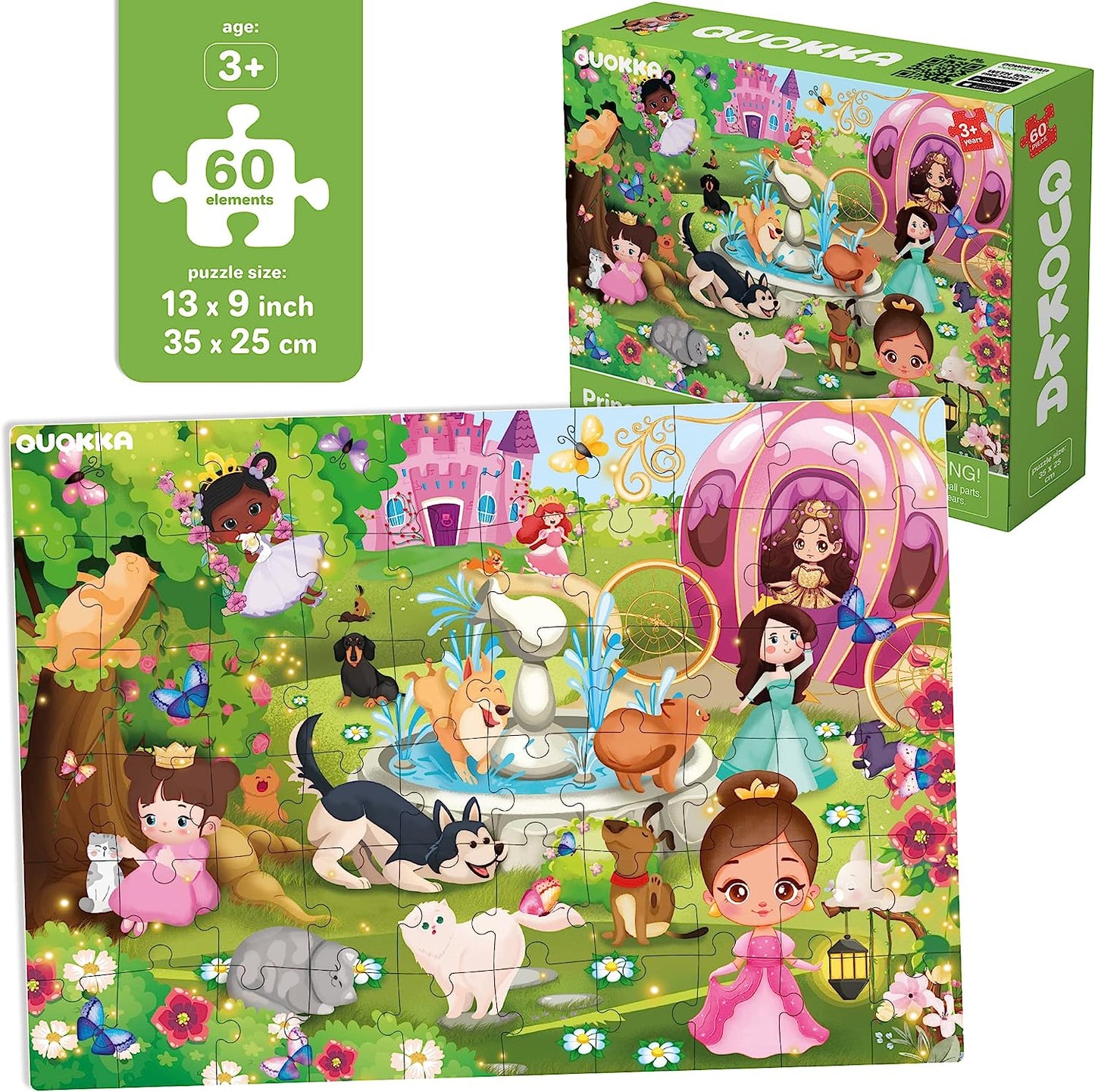 60 Piece Puzzles for Kids Ages 4-8 - Jigsaw Toddler Puzzles Ages 3-5 by - Unicorn Princess Animals Toys for Children 6-8 yo - Gift Educational Game for Boys & Girls