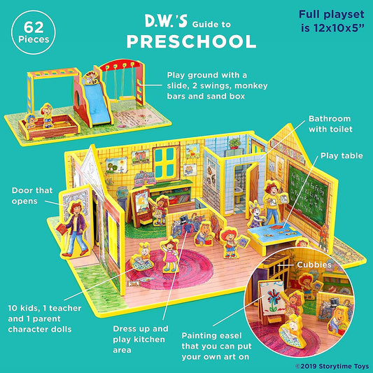 D.W.'s First Day of Preschool 3D Puzzle - Book and Toy Set - 3 in 1 - Book, Build, and Play