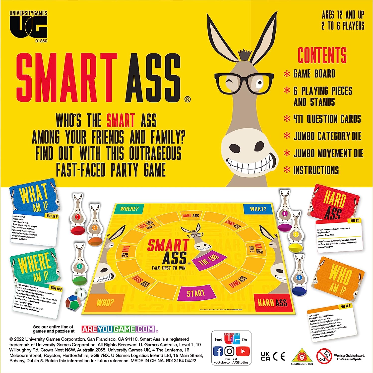 Smart Ass The Ultimate Party Game , for Families and Adults Ages 12 and Up and 2 to 6 Players